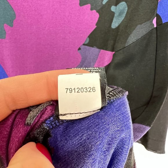 Tibi Sheath Mini Dress Black/Purple Boat Neck S - Picture 6 of 9